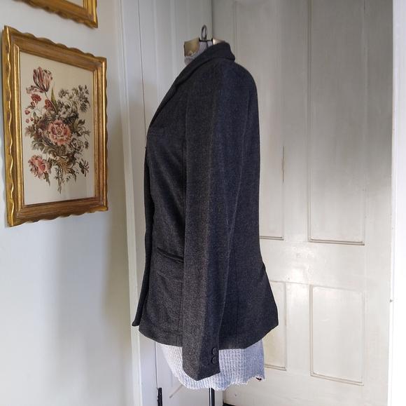 J. CREW Charcoal Gray wool Double Breasted Blazer - Picture 6 of 7